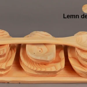 Set 13 Tavi Servire din Lemn cu Lingura, 59x23, 21x15, 17x10, 45cm