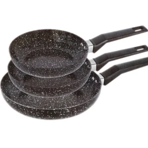 Set tigăi ZILNER ZL 7135, 3 piese, 20, 24, 28 cm, acoperire granit, inducție, negru