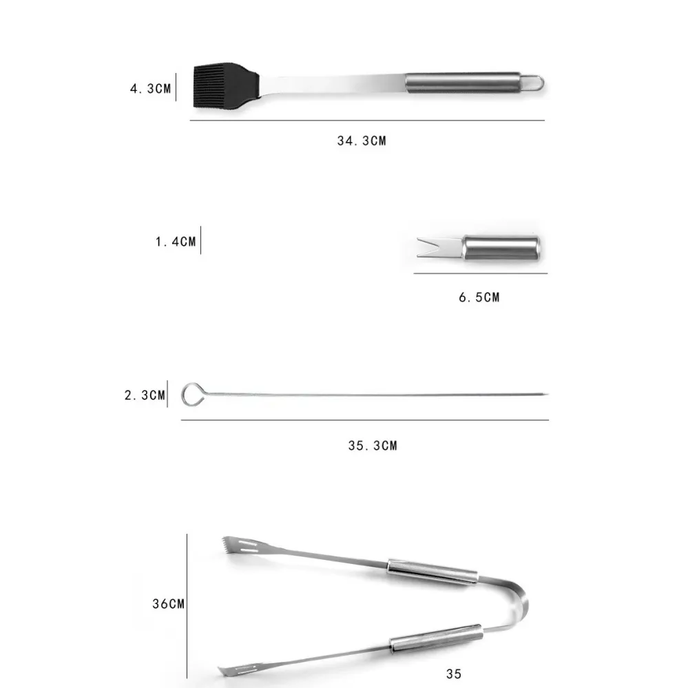 Set 18 Ustensile pentru Gratar, Vivimall, din Otel Inoxidabil, Geanta Oxford, Argintiu