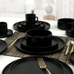 Set Vesela 20 Piese, Asi Home Wonderful Black, Ceramica, Negru Mat