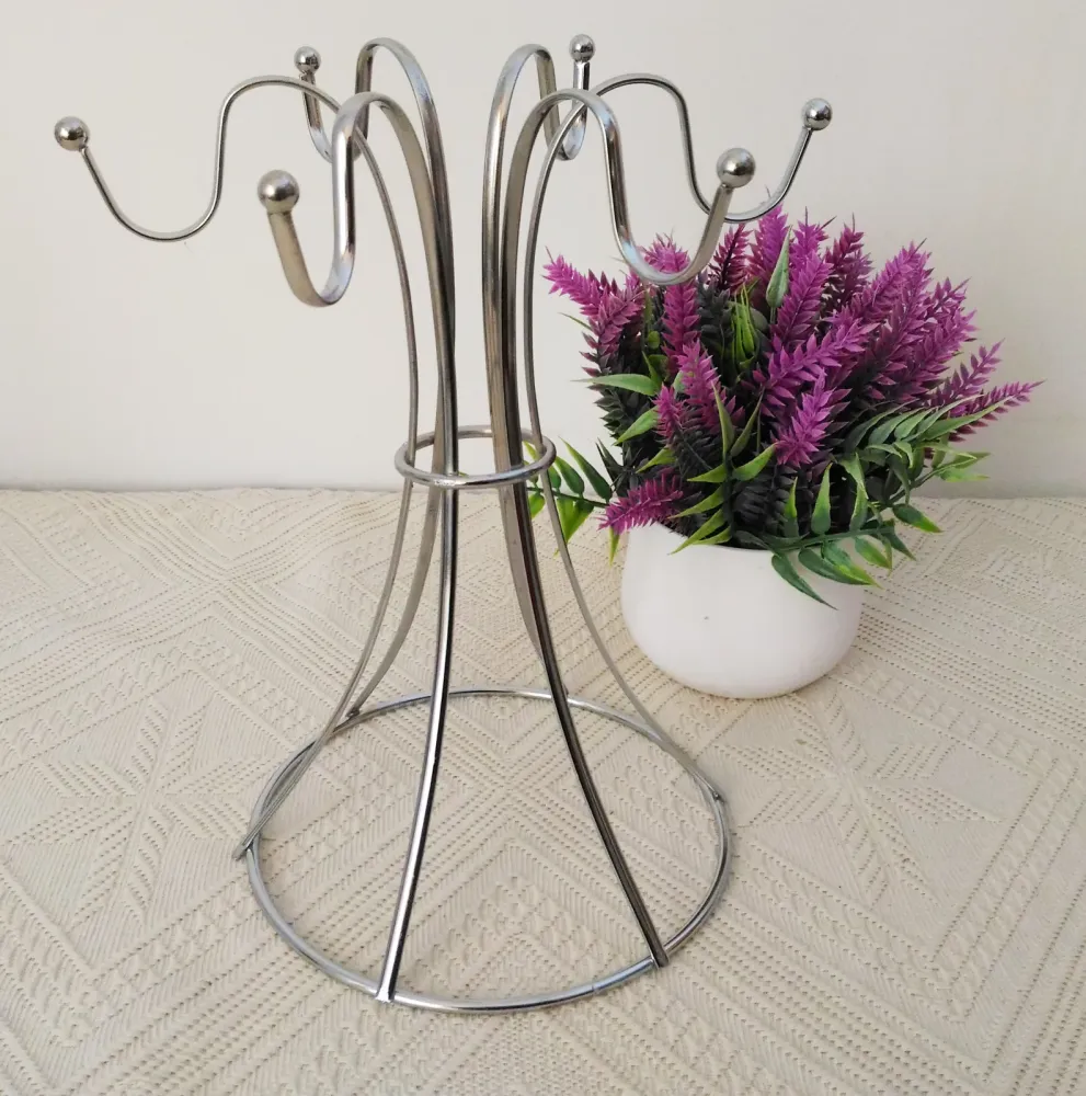 Suport 6 cani, Metal, Rotund, 25x17 cm