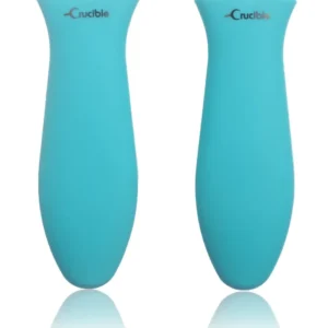 Suport din silicon pentru mâner fierbinte + suport de asistență, suport pentru oale (set de 2, turcoaz) - mânecă de prinde...