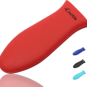 Suport din silicon pentru oale (roșu mic) pentru tigăi din fontă