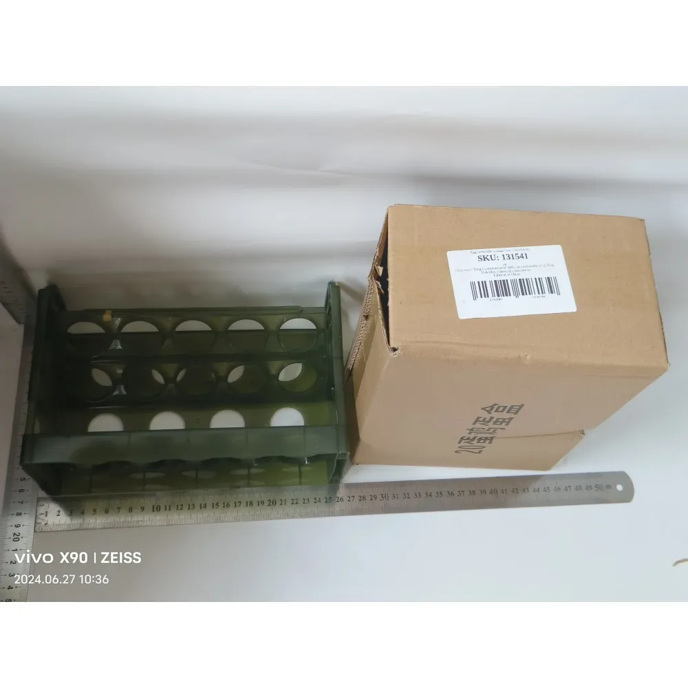 Suport Organizator pentru Oua, Vivimall, pentru Frigider, Verde transparent, Capacitate 20 oua, Doua straturi, cu Data de...