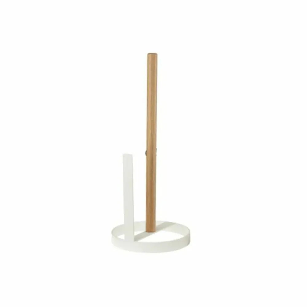 Suport pentru hârtie de bucătărie DKD Home Decor 13 x 13 x 31,5 cm Natural Metal Alb Pin