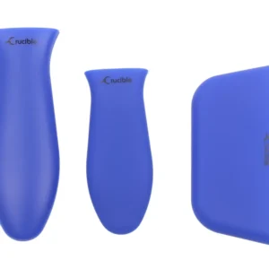 Suporturi din silicon pentru oale (set de 3, mix albastru) pentru tigăi din fontă
