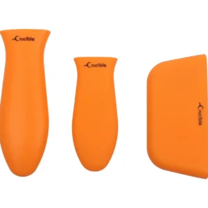 Suporturi din silicon pentru oale (set de 3, mix portocaliu) pentru tigăi din fontă