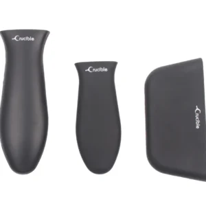 Suporturi din silicon pentru oale (set de 3, mix negru) pentru tigăi din fontă