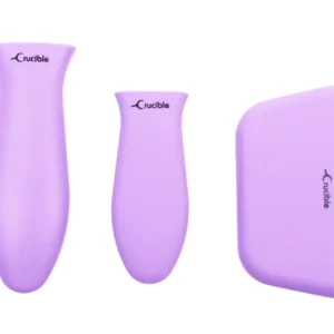 Suporturi din silicon pentru oale (set de 3, mix mov) pentru tigaie din fontă