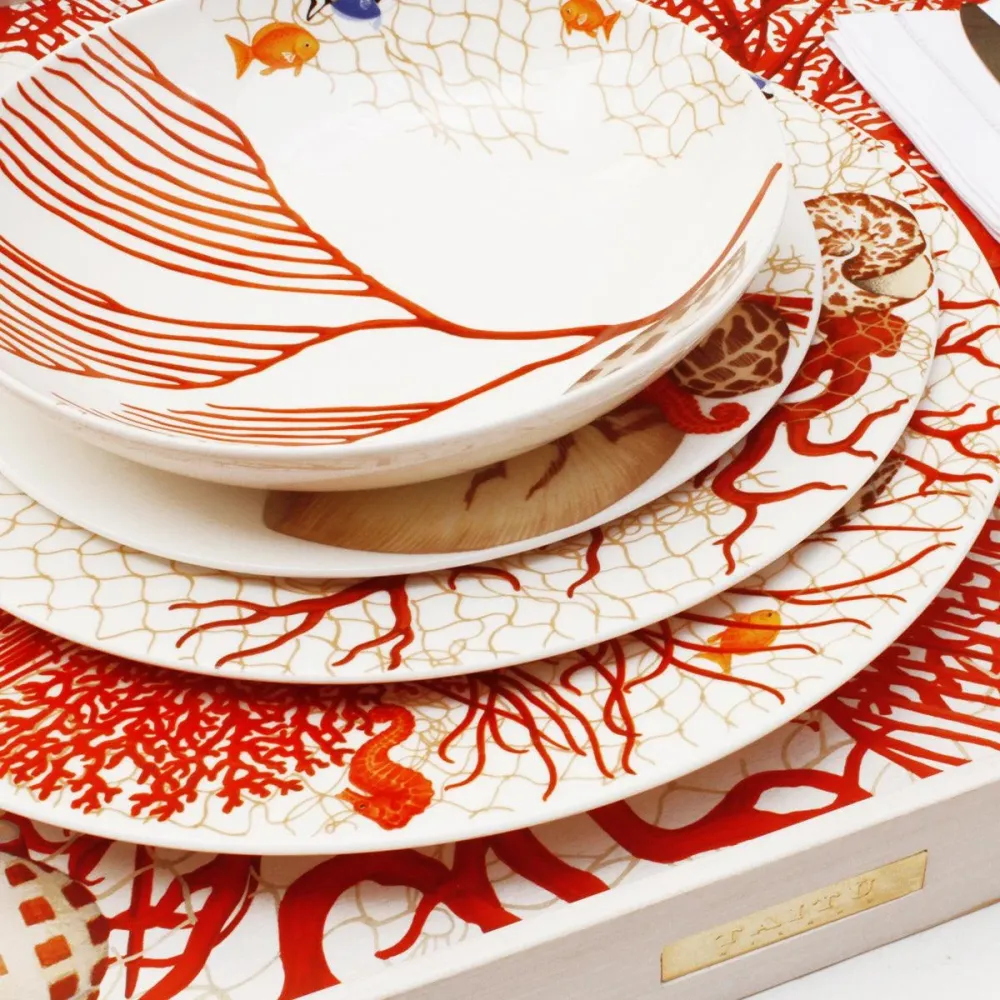Taitù farfurie rotunda de servire pentru tocat h.2,2cm d.31cm Fine Bone China portelan 2-36