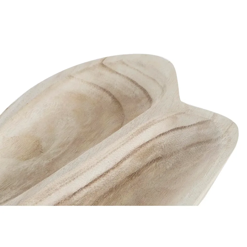 Tavă pentru gustari DKD Home Decor Maro Deschis Natural Tropical 38 x 21 x 5 cm 30 x 21 x 5 cm