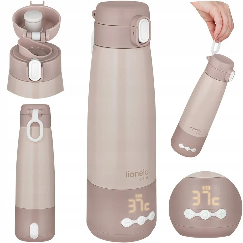 Termos inteligent cu incalzire, Lionelo, ThermUp Bottle, Incalzeste 3.5 min, Mentine temperatura pana la 20 h, Constructie...