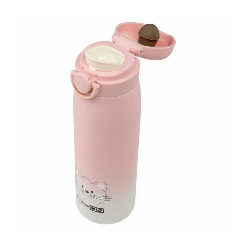 Termos lichide, FreeON, Din otel inoxidabil, Cu mentinere de temperatura de pana la 12 ore, 480 ml, Pink
