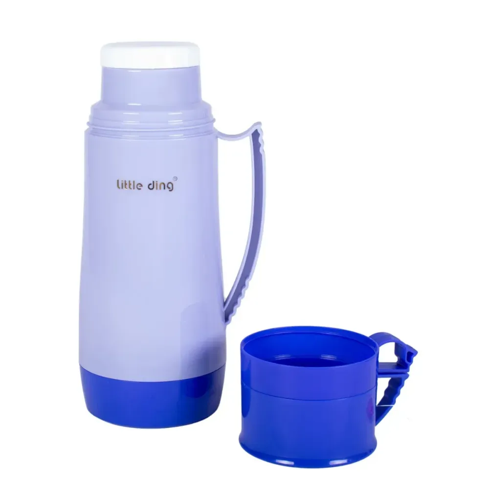 Termos, Naimeed D6418, pentru bauturi reci sau calde, Sticla si ABS, 1.8L, Albastru, 160x345x132mm