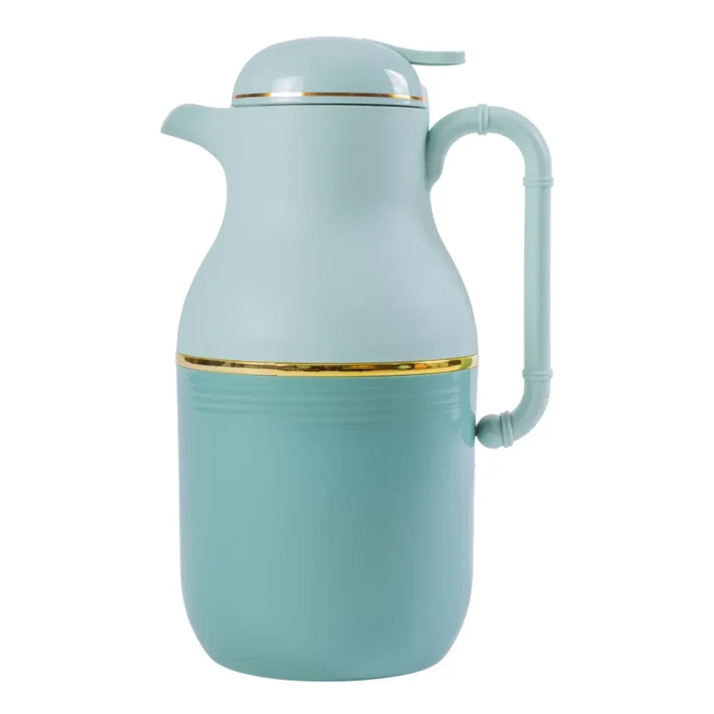 Termos, Naimeed D6429, pentru bauturi reci sau calde, Sticla si ABS, 1.6L, Verde 130x320x170mm