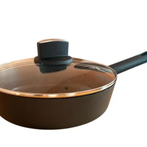 Tigaie Adanca Zilan cu Capac 24 cm Marmorat Compatibila Inductie