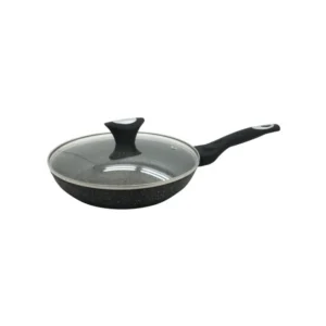 Tigaie cu capac Klausberg KB 7038, 22 cm, acoperire din marmură, mâner moale, inducție, negru