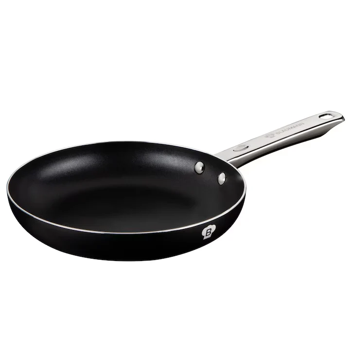 Tigaie din Aluminiu cu Mâner din Oțel Inoxidabil, 24 cm, 1.7L, Negru Mat – Compatibilă cu Inducție, PFOA Free, Rezistentă...
