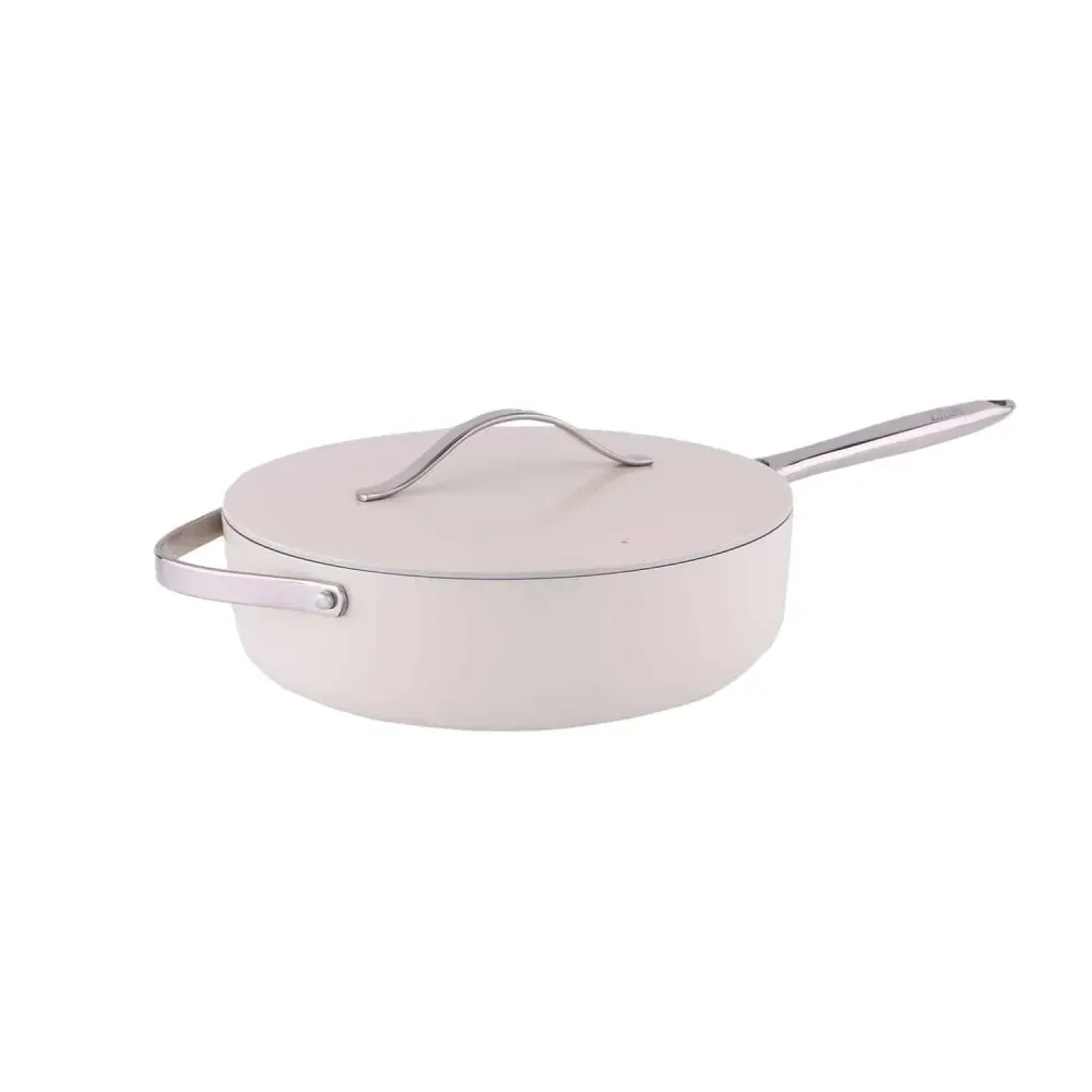 Tigaie inalta cu capac ZILAN, interior din ceramica, diametru 28cm, crem / ZLN 0880