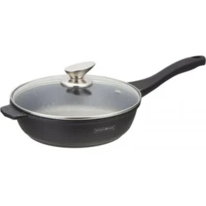 Tigaie Royalty Line, 28 cm, 3.4 L – Interior Marmorat Antiaderent, Cu Capac, Compatibilă Inducție, Gaz și Electric