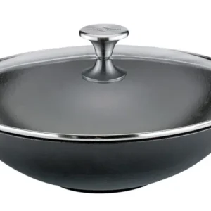 Tigaie wok din fonta, cu capac, 30 cm, colectia Provence - KUCHENPROFI