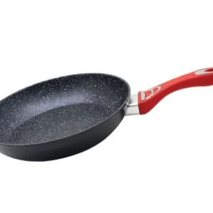 Tigaie ZEPHYR ZP 4419 F24, 24x4,8 cm, acoperire cu marmură, inducție, negru/roșu