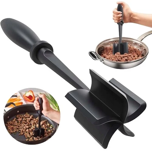 Tocator de Carne Manual, Vivimall, cu Lama pentru Tocarea si Amestecarea Carnii, 28x6cm, cu 5 Lame Curbate, Rezistent la C...