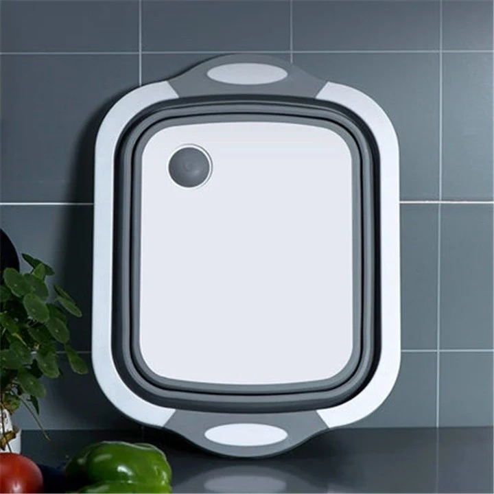 Tocator Multifunctional, Vivimall, 2 1, cu Cos pentru Spalat si Scurgere Alimente, 480 g, Pliabila, Gri