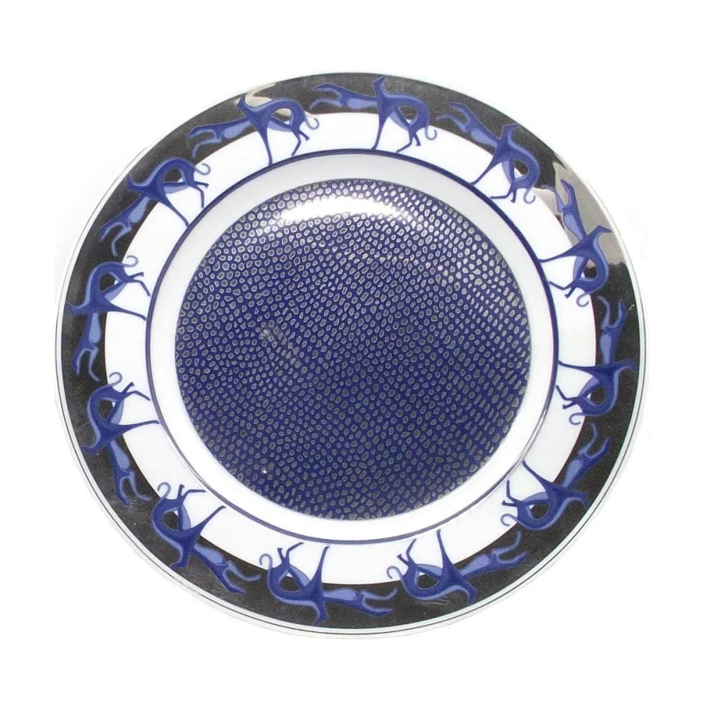 Trussardi set de 4 farfurii de desert din portelan Limoges Franta, finisaj platinat -0600
