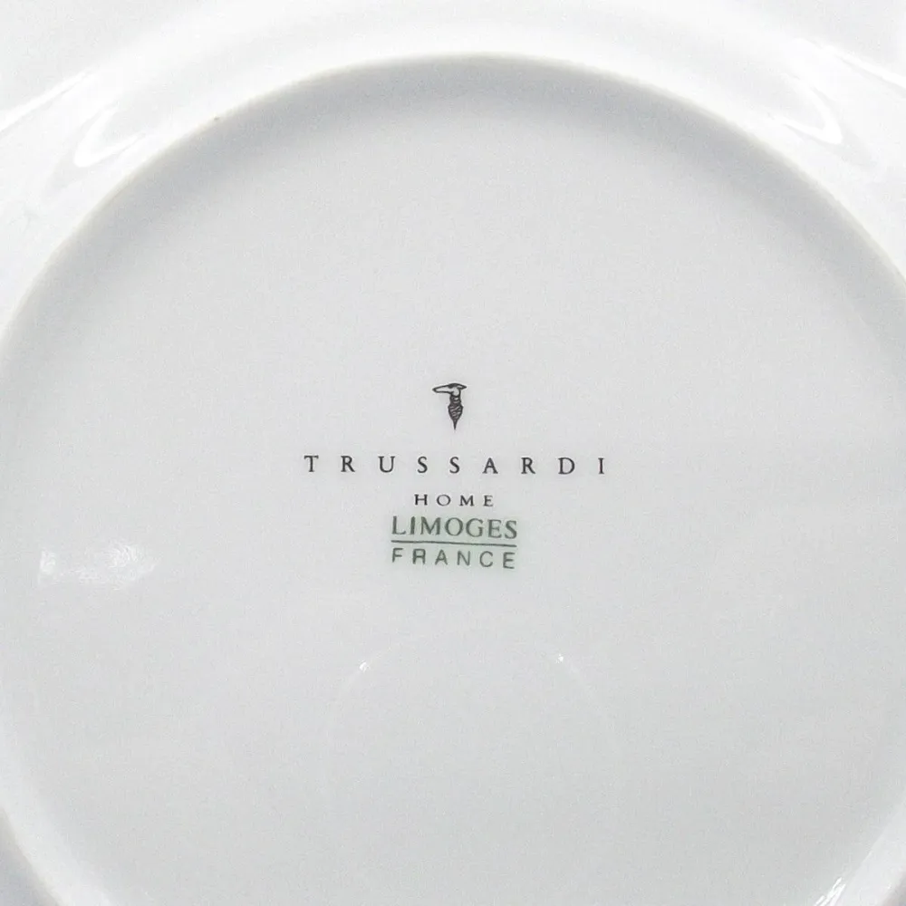 Trussardi set de 4 farfurii de desert din portelan Limoges Franta, finisaj platinat -0600