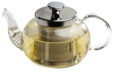 Urcior de sticlă „Lalea” 600 ml cu sită din oțel inoxidabil