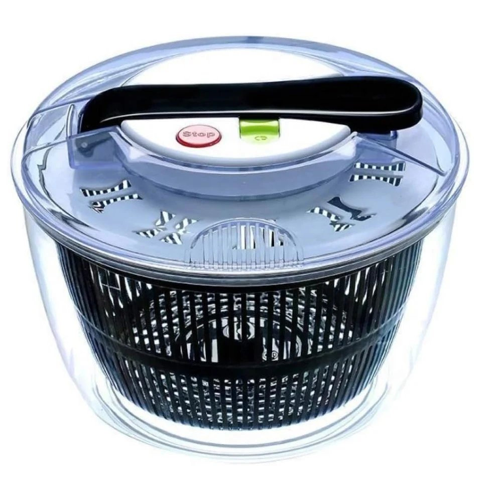 Uscator Manual pentru Salata si Verdeturi, Vivimall, Plastic, 20x20x25 cm, Capacitate 5L, Negru