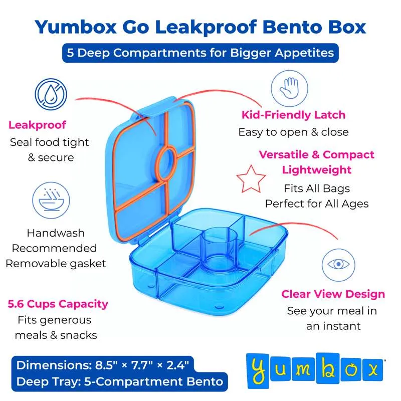 Yumbox Cutie pentru prânz - Go - 5 compartimente - Miami Blue