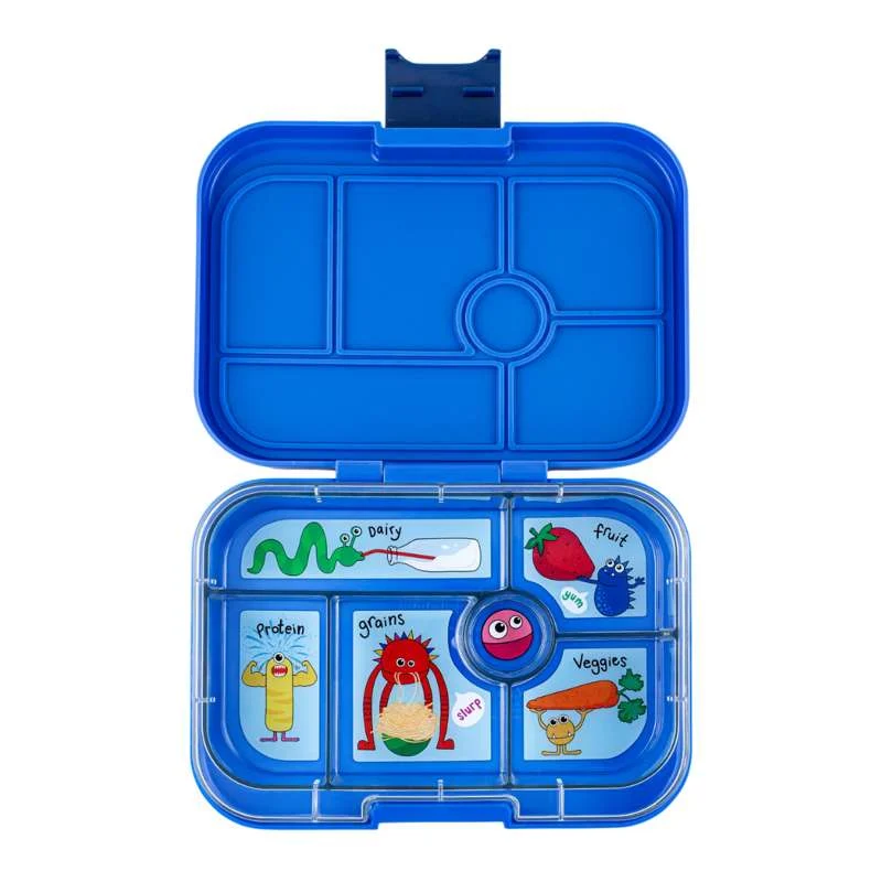 Yumbox Cutie pentru prânz - Original - 6 compartimente - Surf Blue/Monștri Amuzanți