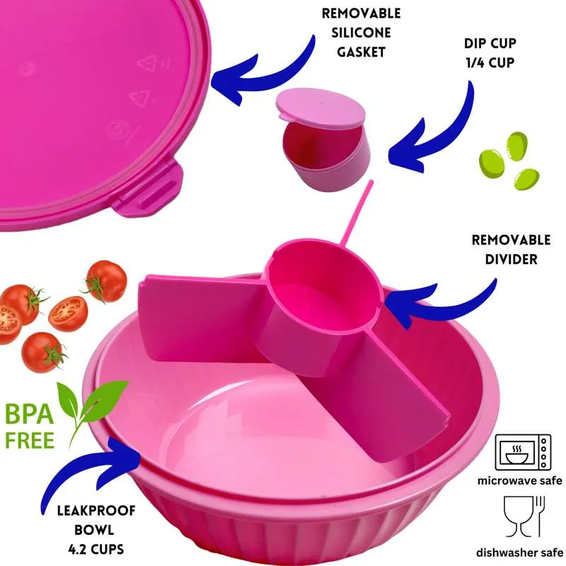 Yumbox Cutie pentru prânz - Poke Love Bowl - 4 compartimente - Roz Guava