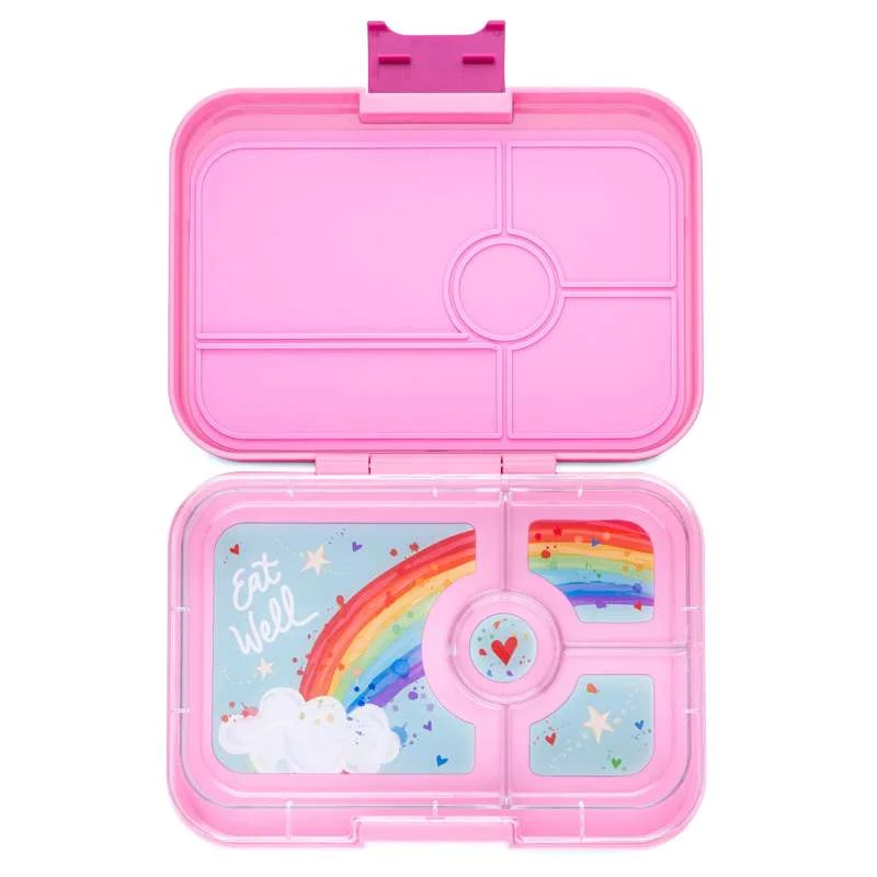 Yumbox Cutie pentru prânz - Tapas XL - 4 compartimente - Capri Pink/Rainbow