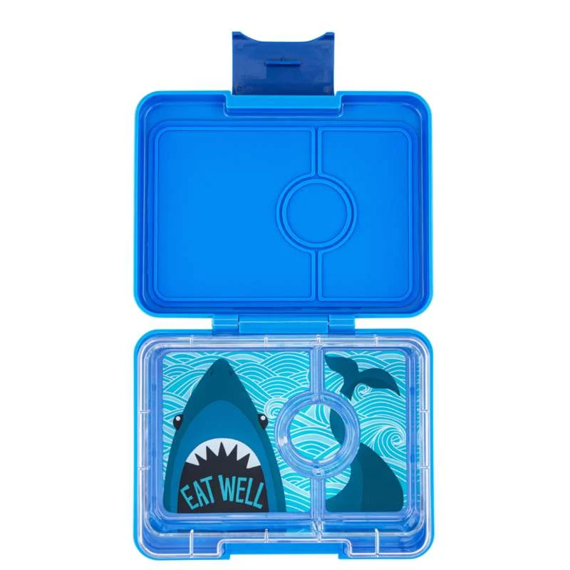 Yumbox Cutie de prânz - Gustare mică - 3 compartimente - Surf Blue/Shark
