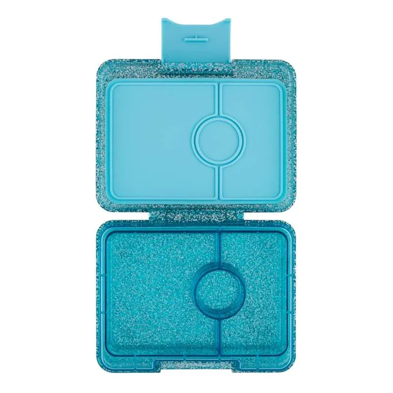 Yumbox Cutie de prânz - Gustare mică - 3 compartimente - Twinkle Aqua Glitter