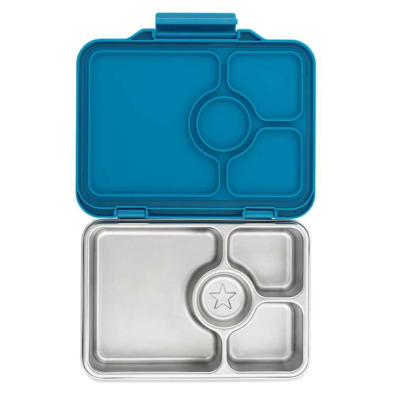 Yumbox Cutie de prânz - Presto Oțel Inoxidabil - 4 compartimente - Albastru Normandy