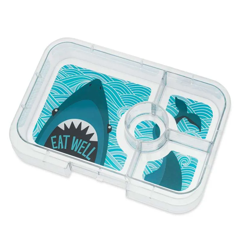 Yumbox Tavă de servire - Tavă pentru tapas - 4 compartimente - Rechin
