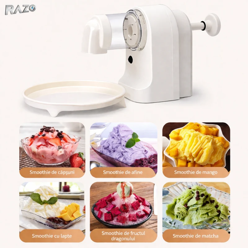 Zdrobitor gheata electric RAZO, Multifunctional pentru cocktailuri, bauturi reci, deserturi, racoritoare, Utilizare rapida...