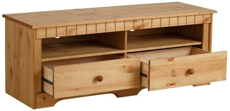 Comodă TV din lemn de pin natur Pohl 120 cm lățime