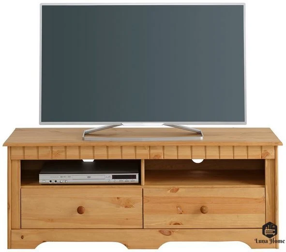 Comodă TV din lemn de pin natur Pohl 120 cm lățime