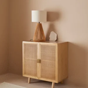 Comodă Lina LeGer Home cu 2 usi din rattan 80 cm