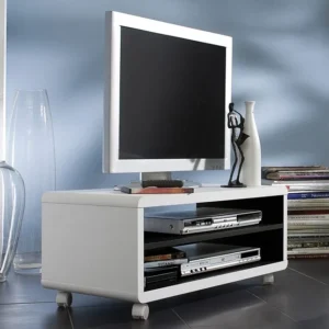 Comodă TV MCA Jeff cu design minimalist alba 79 cm