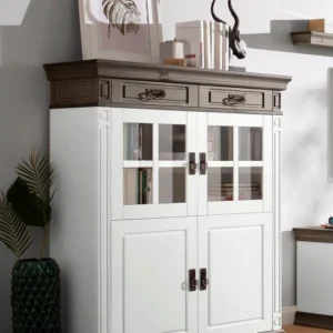 Comodă Vinales din lemn de pin alb rustic, 112 cm lățime