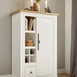 Comodă »Westminster« alb cu aspect de lemn, 80 cm latime
