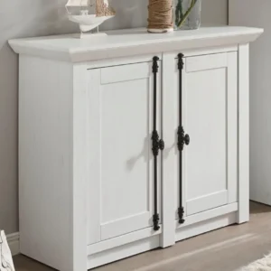 Comoda California alba cu aspect de lemn 104 cm latime