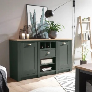 Comoda »Cambridge« cu design elegant verde inchis, 145 cm latime