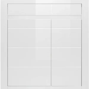 Comoda Carat alb lucios, design modern, 100 cm latime